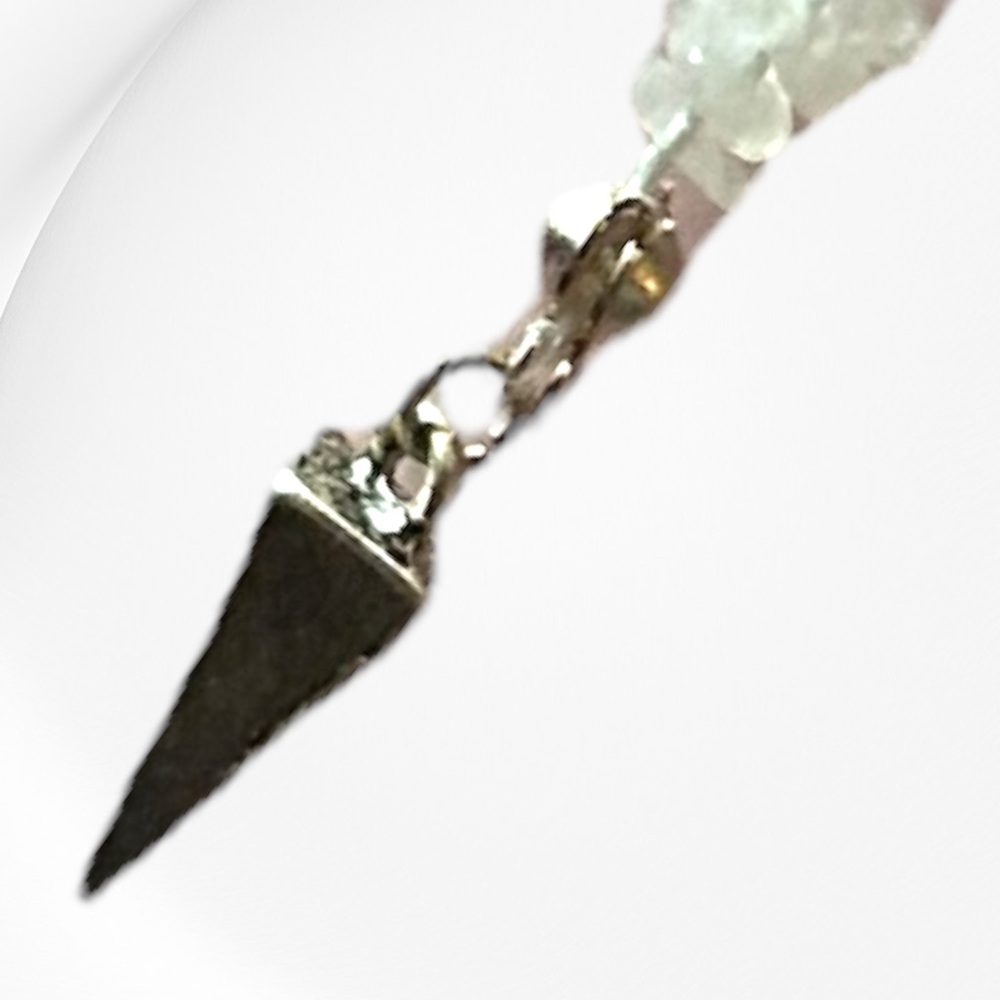 Hand Crafted Earrings Quartz Pendulum Scry Point Crystals Long Dangle Pierced - Picture 3 of 7